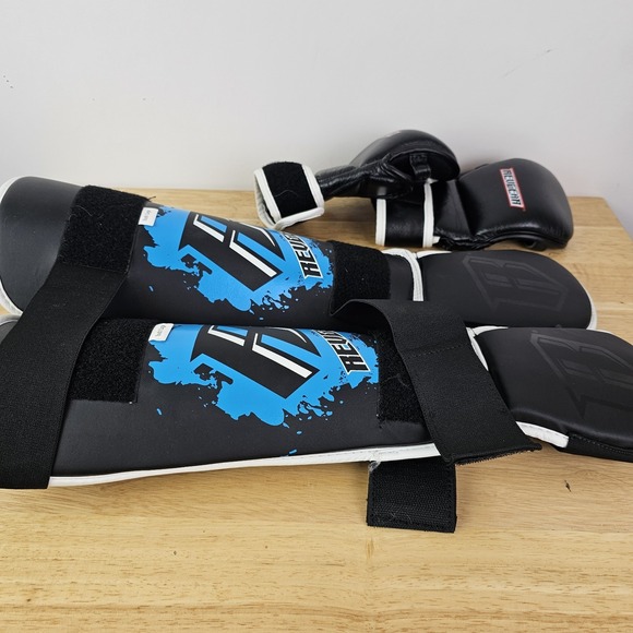 MMA Sparring Gear Gloves Shin guard Pad MMA Mixed Martial Arts Set Kids Youth - Picture 1 of 8